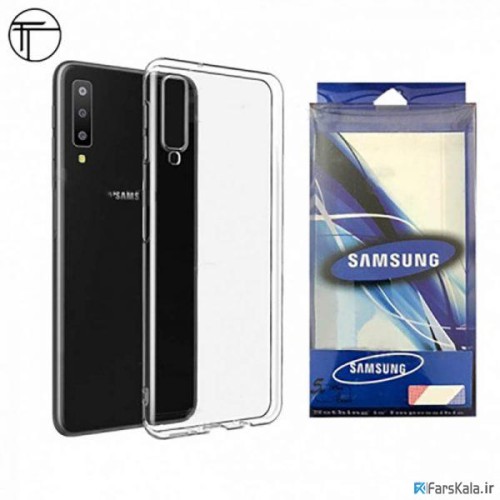 قاب محافظ شیشه ای ژله ای Samsung Galaxy A7 2018 Transparent Cover