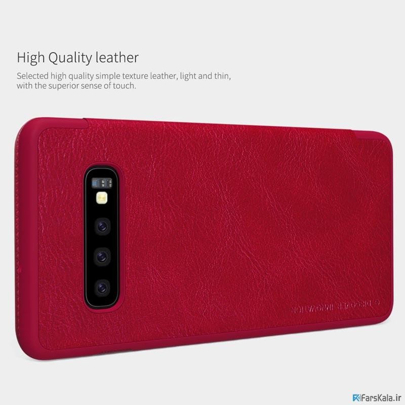 کیف چرمی نیلکین سامسونگ Nillkin Qin Leather Case Samsung Galaxy S10 Plus