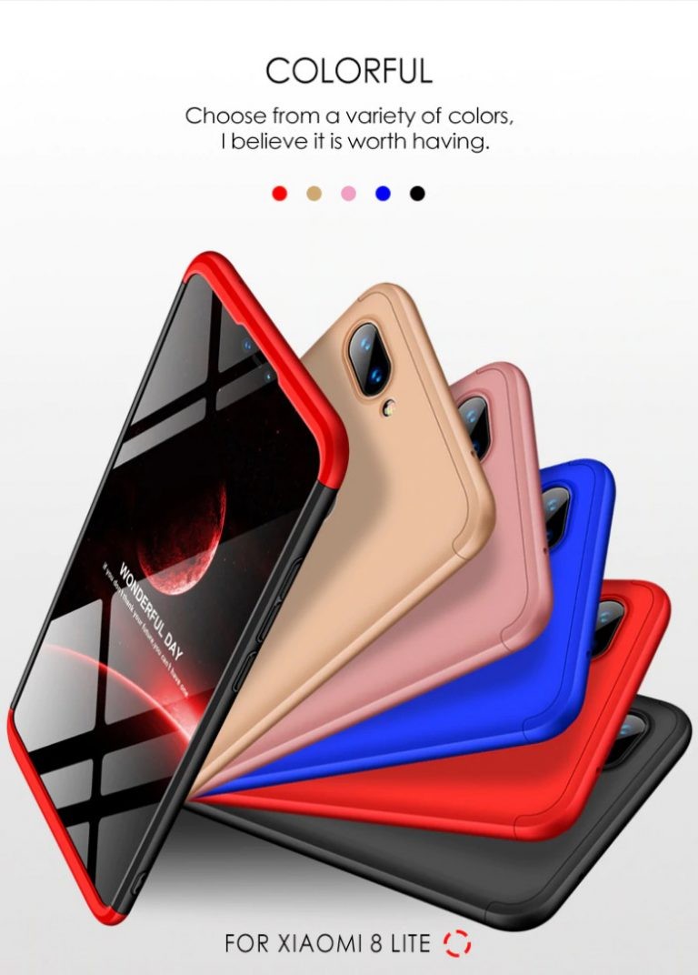 قاب محافظ با پوشش 360 درجه Xiaomi Mi 8 Lite Color Full Cover