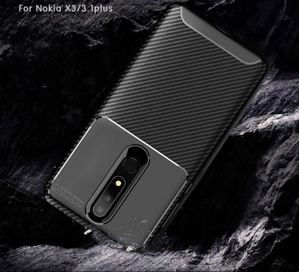 قاب ژله ای فیبر کربنی نوکیا Auto Focus Jelly Case Nokia 3.1 Plus / Nokia X3