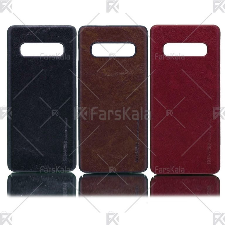 قاب محافظ چرمی سامسونگ Huanmin Leather protective frame Samsung Galaxy S10 Plus