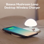 شارژر بی سیم و چراغ خواب Baseus WXMGD-02 Mushroom 10W Qi Wireless Charger Pad Desk Lamp Night Light