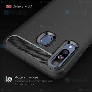 قاب محافظ ژله ای سامسونگ Fiber Carbon Rugged Armor Case For Samsung Galaxy M30