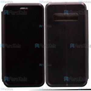 کیف محافظ چرمی سامسونگ Leather Standing Magnetic Cover For Samsung Galaxy S10 Plus