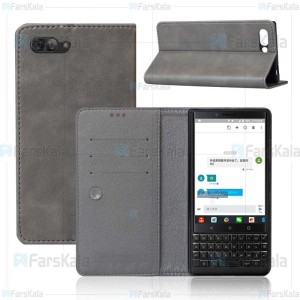 کیف طرح چرم بلک بری Leather Cover For BlackBerry Key2
