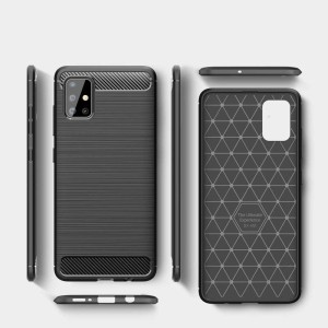 قاب محافظ ژله ای سامسونگ Fiber Carbon Rugged Armor Case For Samsung Galaxy A51