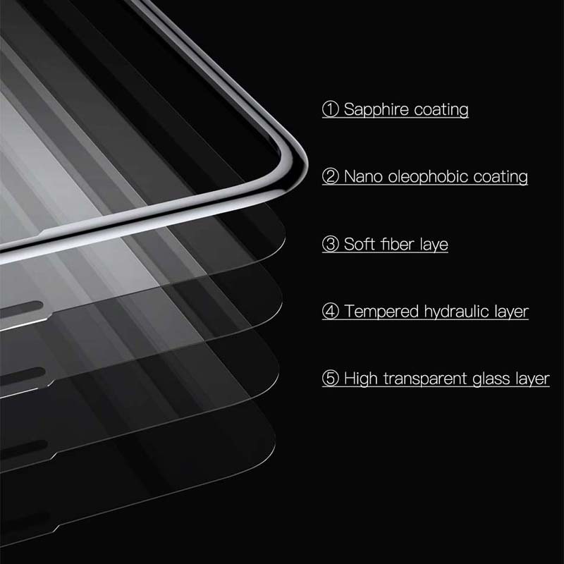 محافظ صفحه نمایش شیشه ای دو تایی بیسوس اپل Baseus Full Coverage Curved Screen Protector For Apple iPhone XS Max 11 Pro Max