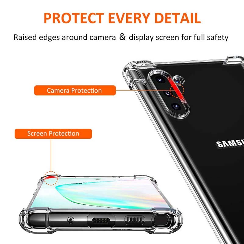 قاب محافظ ژله ای کپسول دار 5 گرمی سامسونگ Clear Tpu Air Rubber Jelly Case For Samsung Galaxy Note 10
