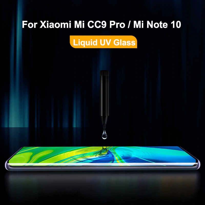 محافظ صفحه شیشه ای تمام صفحه و خمیده یو وی شیائومی UV Full Glass Screen Protector Xiaomi Mi CC9 Pro Mi Note 10 Mi Note 10 Pro
