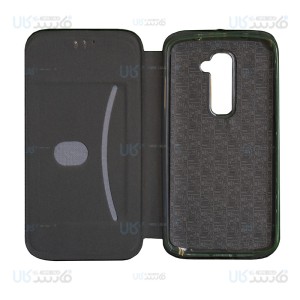 کیف محافظ چرمی ال جی Leather Standing Magnetic Cover For LG G2