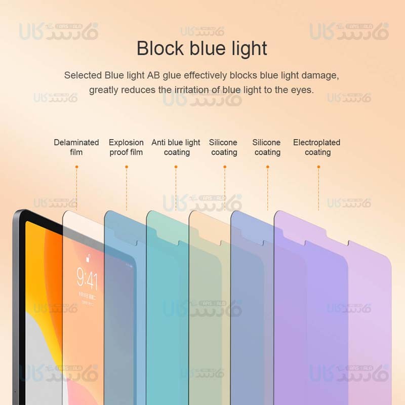 محافظ صفحه شیشه ای نیلکین آیپد Nillkin V+ anti blue light glass Apple iPad Pro 12.9 2020 iPad Pro 12.9 2018