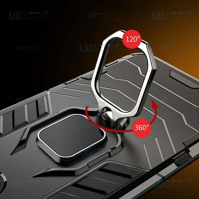 قاب محافظ ضد ضربه انگشتی سامسونگ Ring Holder Iron Man Armor Case Samsung Galaxy S20 Ultra