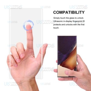 محافظ صفحه شیشه ای تمام صفحه و خمیده یو وی سامسونگ UV Full Glass Screen Protector Samsung Galaxy Note 20 Ultra