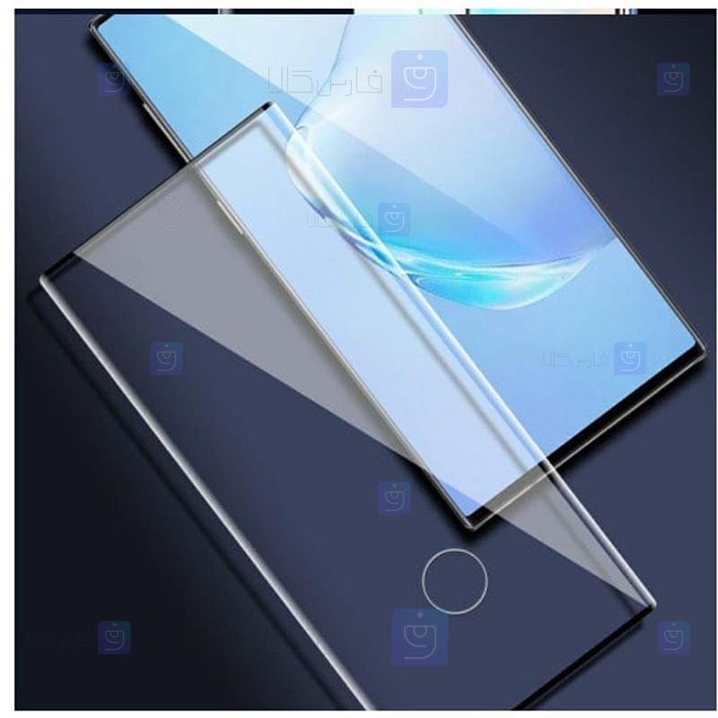 محافظ صفحه نمایش تمام چسب با پوشش کامل سامسونگ با برش اثر انگشت Full Glass Screen Protector For Samsung Galaxy Note 20 Ultra