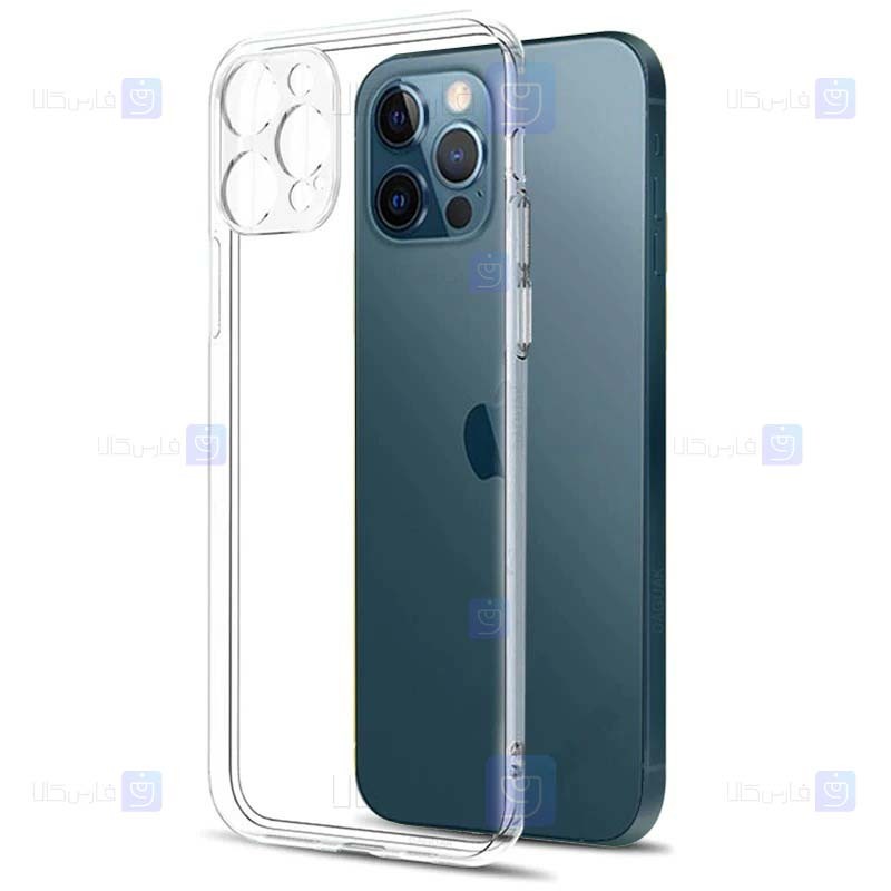 قاب محافظ ژله ای 5 گرمی با محافظ لنز آیفون Clear Jelly Case With lens Protector For Apple iPhone 12 Pro Max