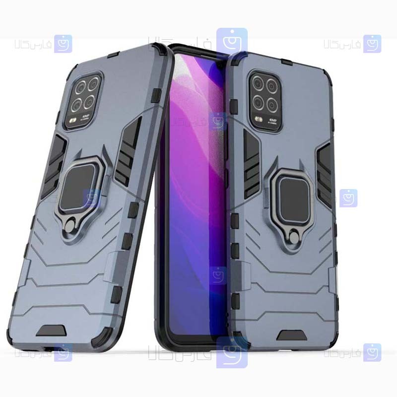 قاب محافظ ضد ضربه انگشتی شیائومی Ring Holder Iron Man Armor Case Xiaomi Mi 10 Lite 5G Mi10 Youth 5G