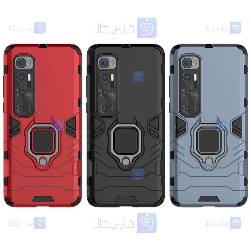قاب محافظ ضد ضربه انگشتی شیائومی Ring Holder Iron Man Armor Case Xiaomi Mi 10 Ultra