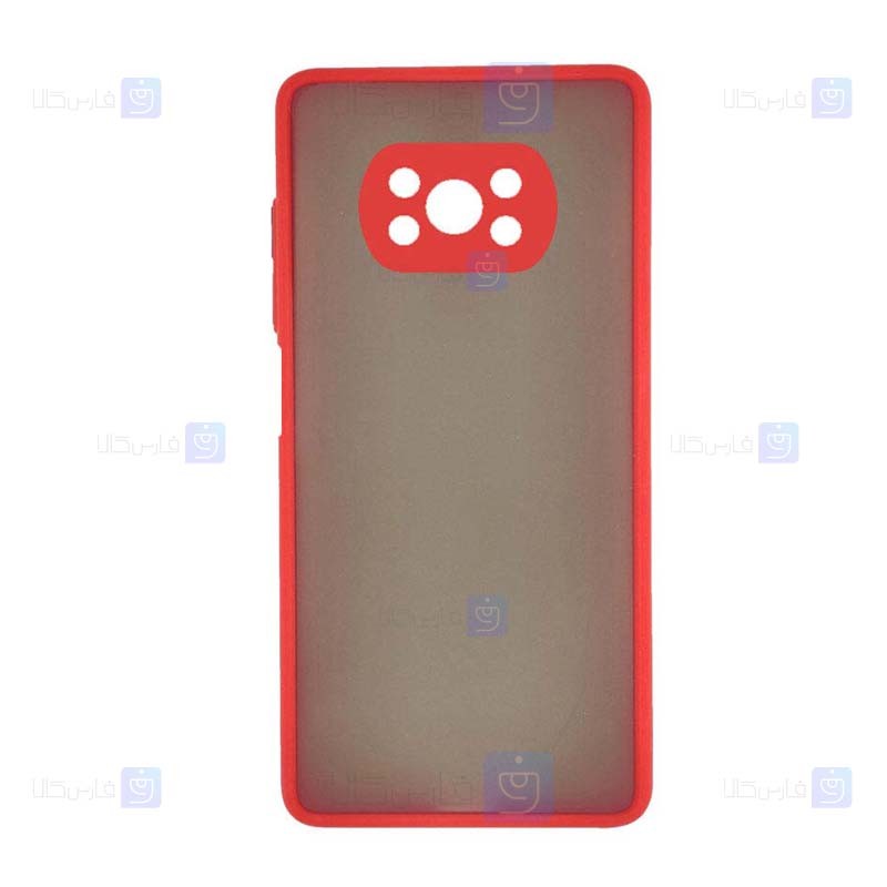 قاب محافظ مات با محافظ لنز شیائومی Transparent Hybrid Case Xiaomi Poco X3 NFC