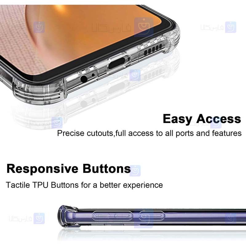 قاب محافظ ژله ای کپسول دار 5 گرمی سامسونگ Clear Tpu Air Rubber Jelly Case For Samsung Galaxy A72