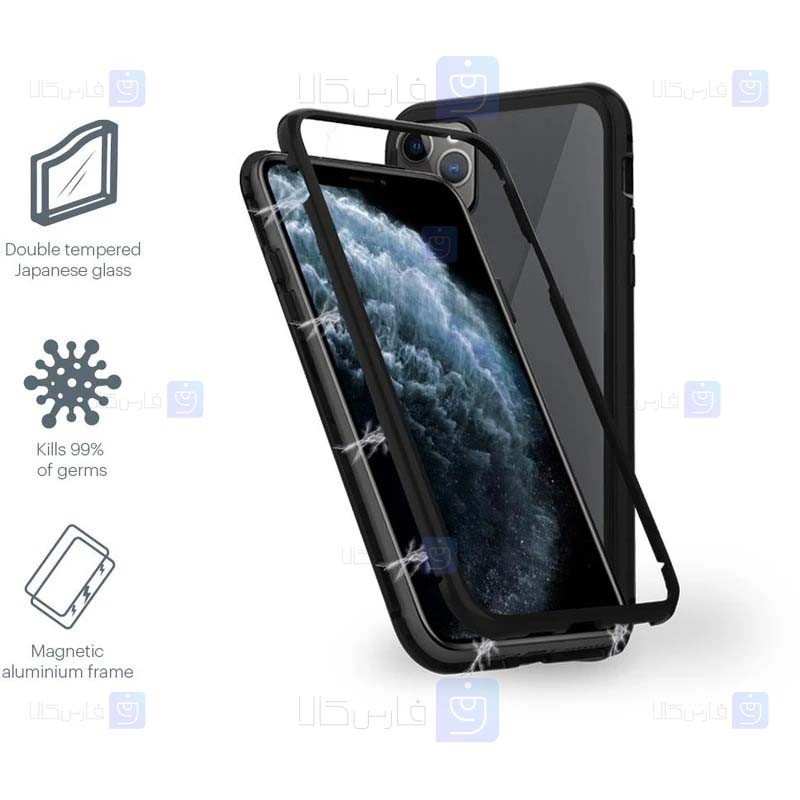 قاب محافظ مگنتی اپل Glass Magnetic 360 Case Apple iPhone 12 Pro Max