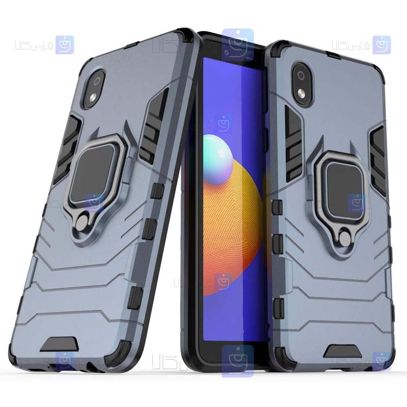 قاب محافظ ضد ضربه انگشتی سامسونگ Ring Holder Iron Man Armor Case Samsung Galaxy A01 Core