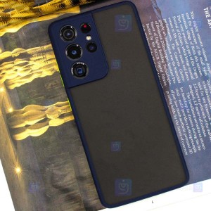 قاب محافظ مات با محافظ لنز سامسونگ Transparent Hybrid Case With Lens Protector Samsung Galaxy S21 Ultra