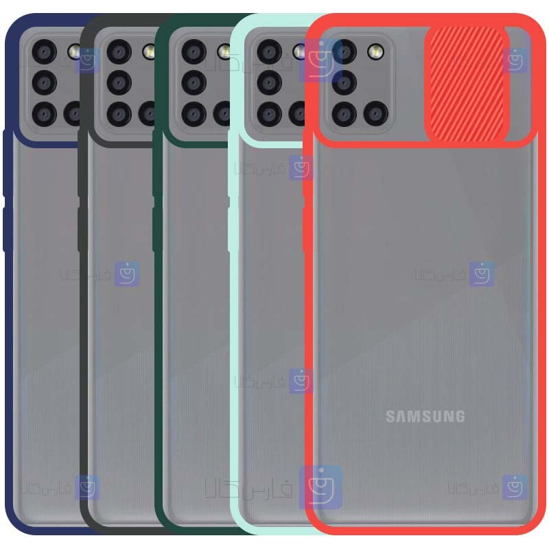 قاب محافظ مات با محافظ لنز سامسونگ Transparent Hybrid Matte CamShield Case for Samsung Galaxy A31