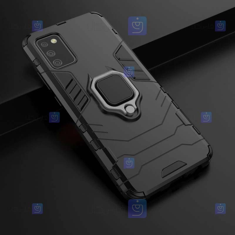 قاب محافظ ضد ضربه انگشتی سامسونگ Ring Holder Iron Man Armor Case Samsung Galaxy M02s