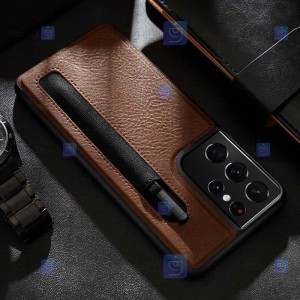قاب محافظ چرمی نیلکین سامسونگ Nillkin Aoge Leather Case Samsung Galaxy S21 Ultra