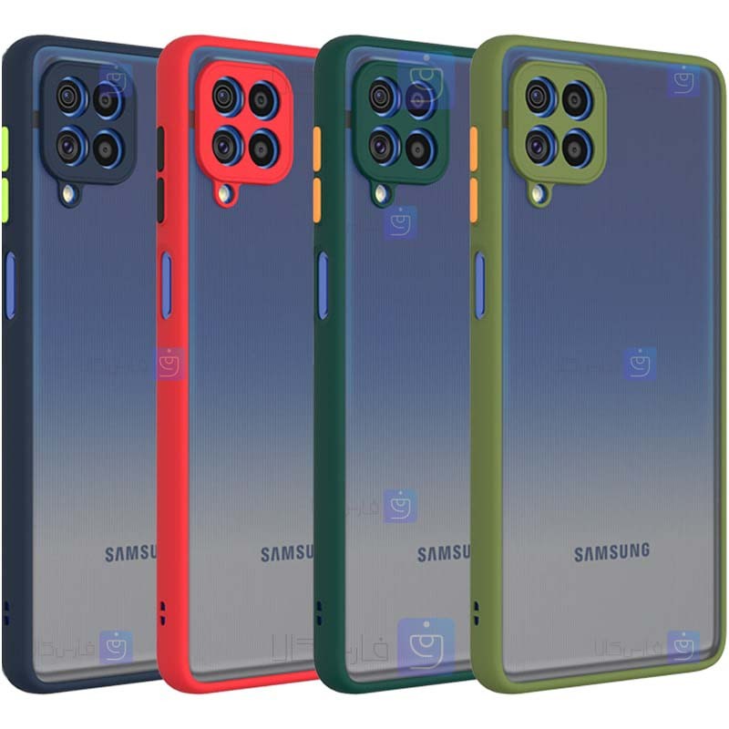 قاب محافظ پشت مات با محافظ لنز سامسونگ Transparent Hybrid Case With Lens Protector Samsung Galaxy F62