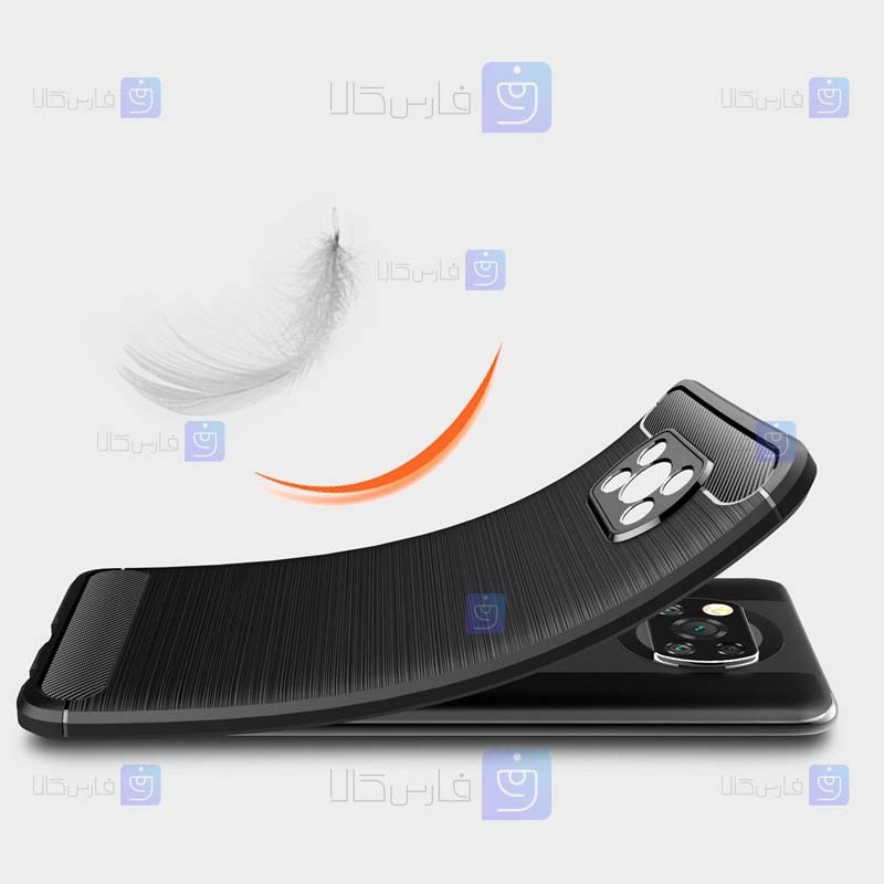 قاب ژله ای Xiaomi Poco X3 NFC مدل فیبر کربنی